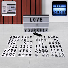 Black Mini A6 Magnetic Cinematic Light Box with 82 Characters and 10 Emojis (1 Set)