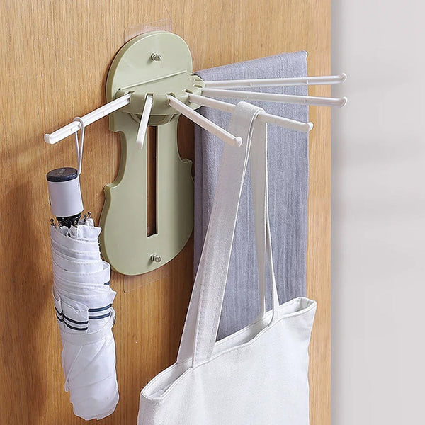 Plastic 7 in 1 Retractable Wall Mounted Pull Out Hanger for Kitchen Bath