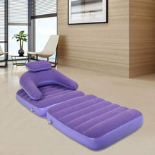 2-in-1 Air Mattress & Lounger – Portable Inflatable Sofa with Hand Pump