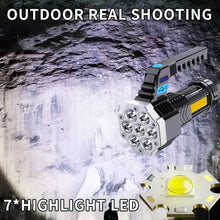 Portable COB 7LED USB Rechargeable Flashlight / Torch with Side Light (1 Pc)