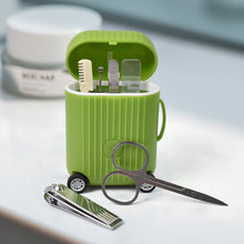 Manicure & Pedicure Kit – 8 Pc Grooming Set with 4-Wheel Suitcase Trolley