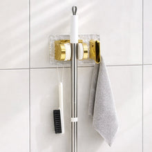 Wall Mounted Broom & Mop Holder with Strong Grip Clips