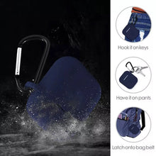 Silicone Shockproof Protection Wireless Headphones Carrying Box Cover Metal Keychain