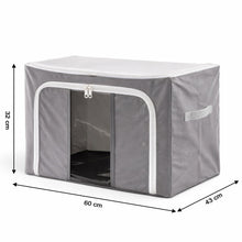 Foldable Steel Frame Clothes Storage Organizer Bag 60x43x32cm (Mix Color)