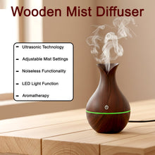 Mini Wooden Vase Pot Diffuser Cool Mist Atomization Humidifier (1 Pc)