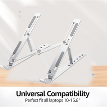 Metal Portable Laptop Stand – 6-Angle Adjustable Riser for Laptops, Phones & Tablets