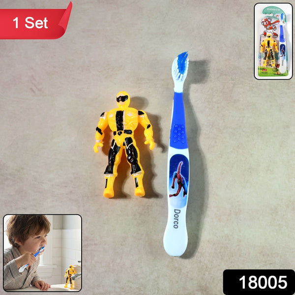 Toothbrush with Action Hero Toy Set
