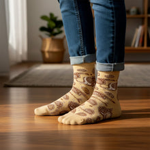 Beige Paisley Printed Fashion Socks (1 Pair)