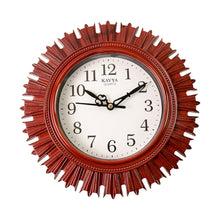 Wooden Look Round Wall Clock – Battery Operated Easy-to-Read Design for Home/Office