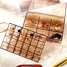 2-Layer Acrylic Jewelry Storage Box with 30 Compartment Dustproof Organizer
