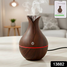 Mini Wooden Vase Pot Diffuser Cool Mist Atomization Humidifier (1 Pc)
