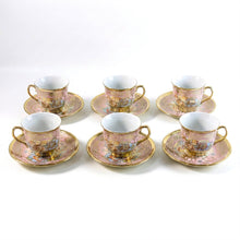 Premium Floral Porcelain Tea Cup and Saucer Set (12 Pc Set)